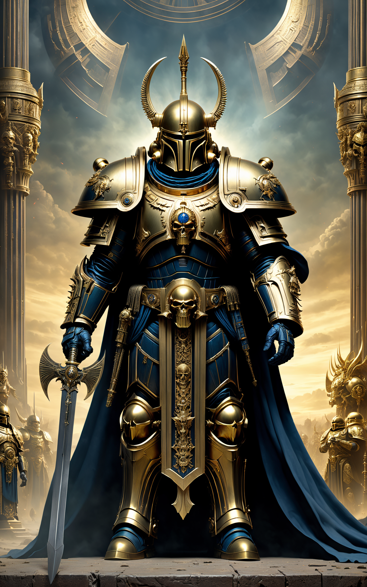 03583-3366428296-Visualize the empror of mankind of warhammer 40k adorned with opulent decorations, where Emperor space marines stands in his res.png